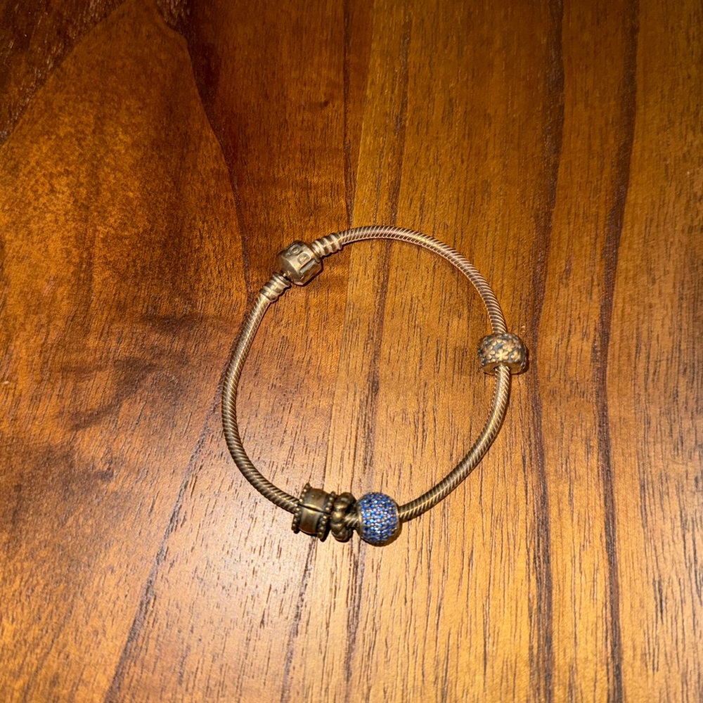 Pandora Silver Bracelet with Blue Accents - Picture 2 of 3